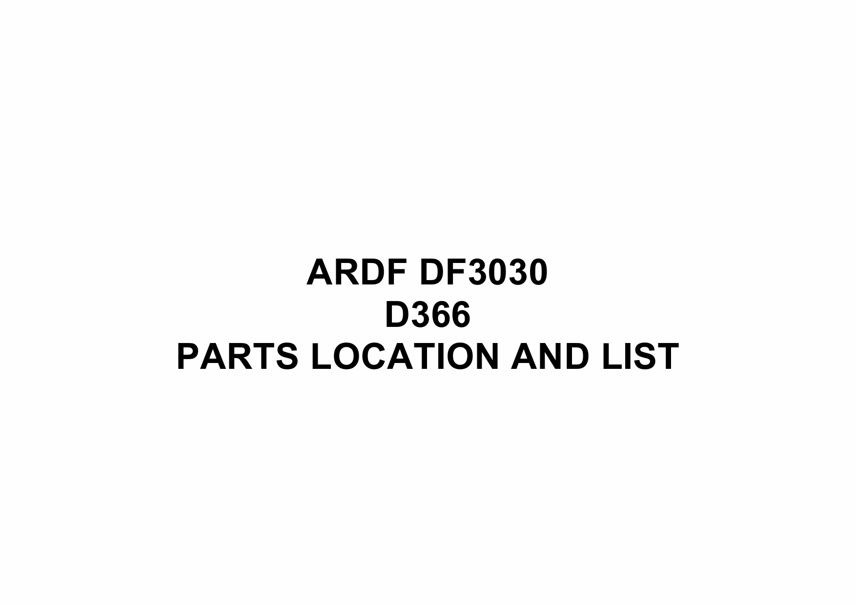 RICOH Options D366 DF3030 Parts Catalog PDF download-1